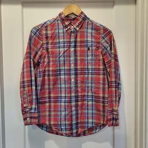 Polo Ralph Lauren Boy's Plaid Long Sleeve Button Down Shirt Size L (14-16)